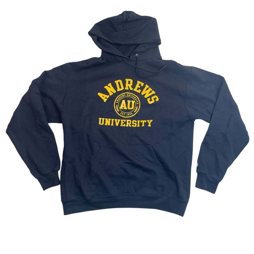 Champion Andrews University Hoodie Navy Blue Large